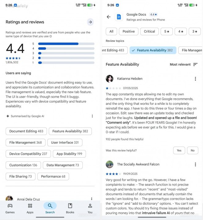 Google Hadirkan Ringkasan Ulasan Berbasis AI di Play Store Android