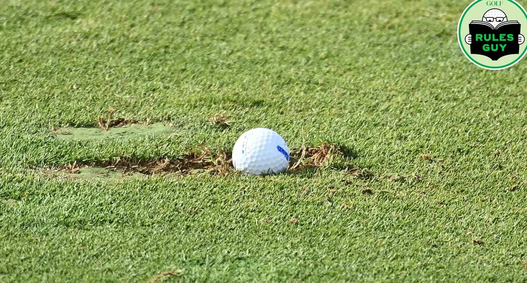 A golf ball in a divot on the sixteenth fairway during the Second Round of the Abu Dhabi HSBC Championship at Yas Links Golf Course on January 21, 2022 in Abu Dhabi, United Arab Emirates.