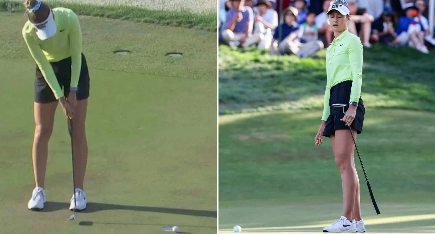 Nelly Korda misses two short putts at the LPGA's 2026 Fortinet Founders Cup.